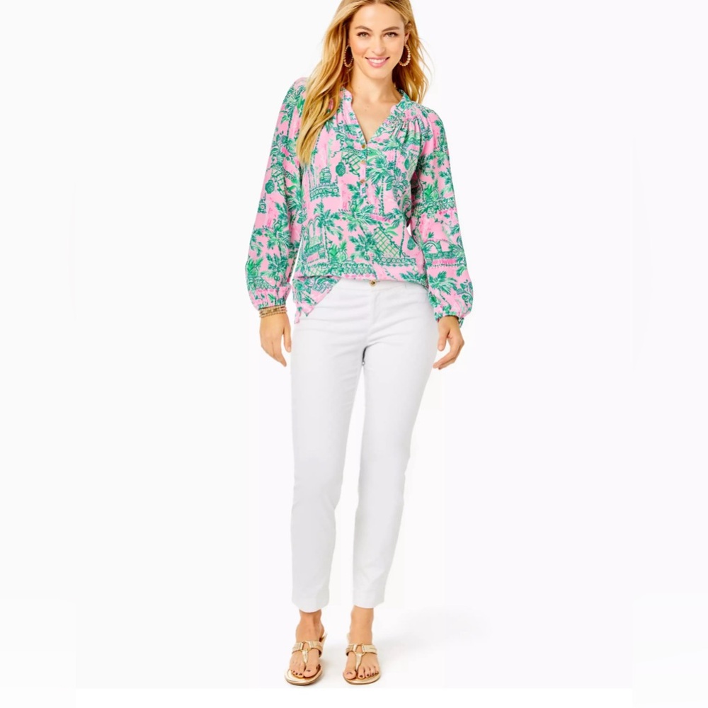 NWT Lily Pulitzer Kelly skinny ankle pant Resort White size 00 originally $138